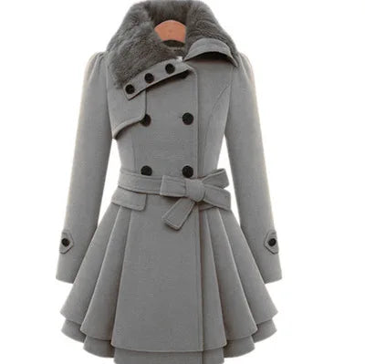 Slim Wool Sherpa Coat