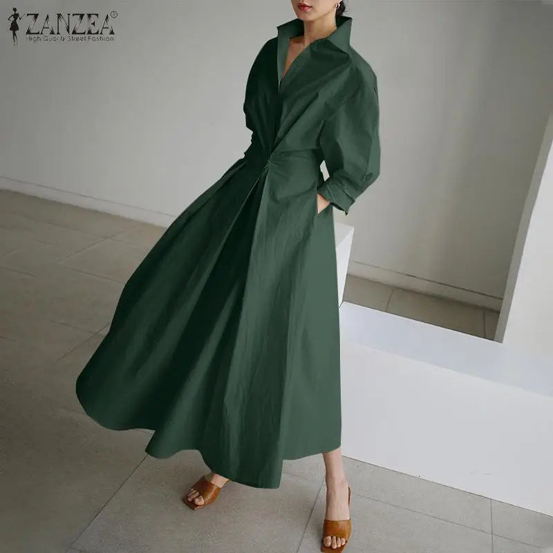 Elegant Maxi Shirt Dress 2025