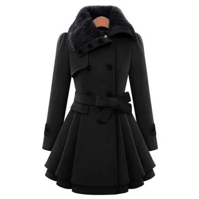 Slim Wool Sherpa Coat