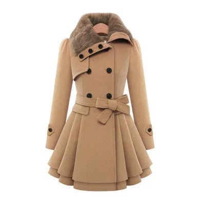 Slim Wool Sherpa Coat