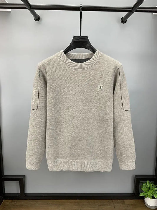 Round Neck Embroidered Casual Knitted Jumper