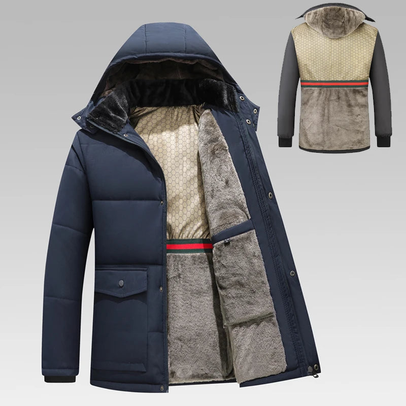 Winter Waterproof Fleece Parka with Fur Hood