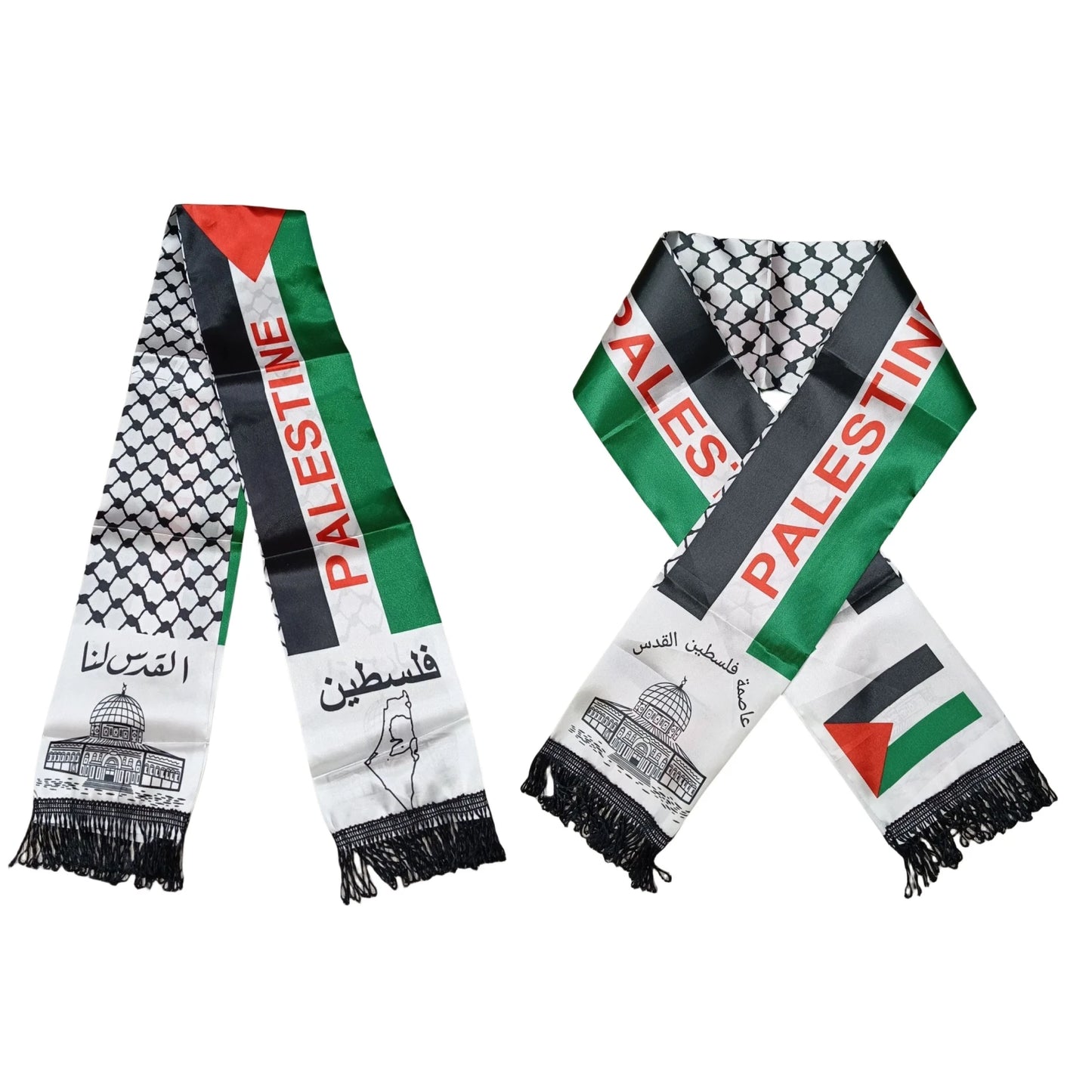 Palestine Flag Custom Satin Scarf