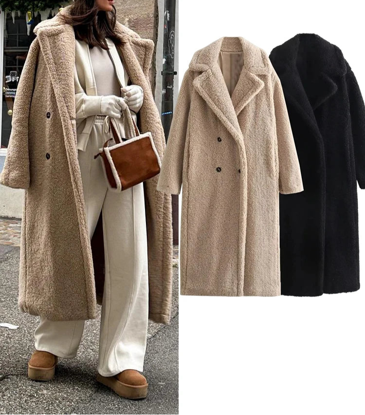 Womens Chic Vintage Teddy Coat