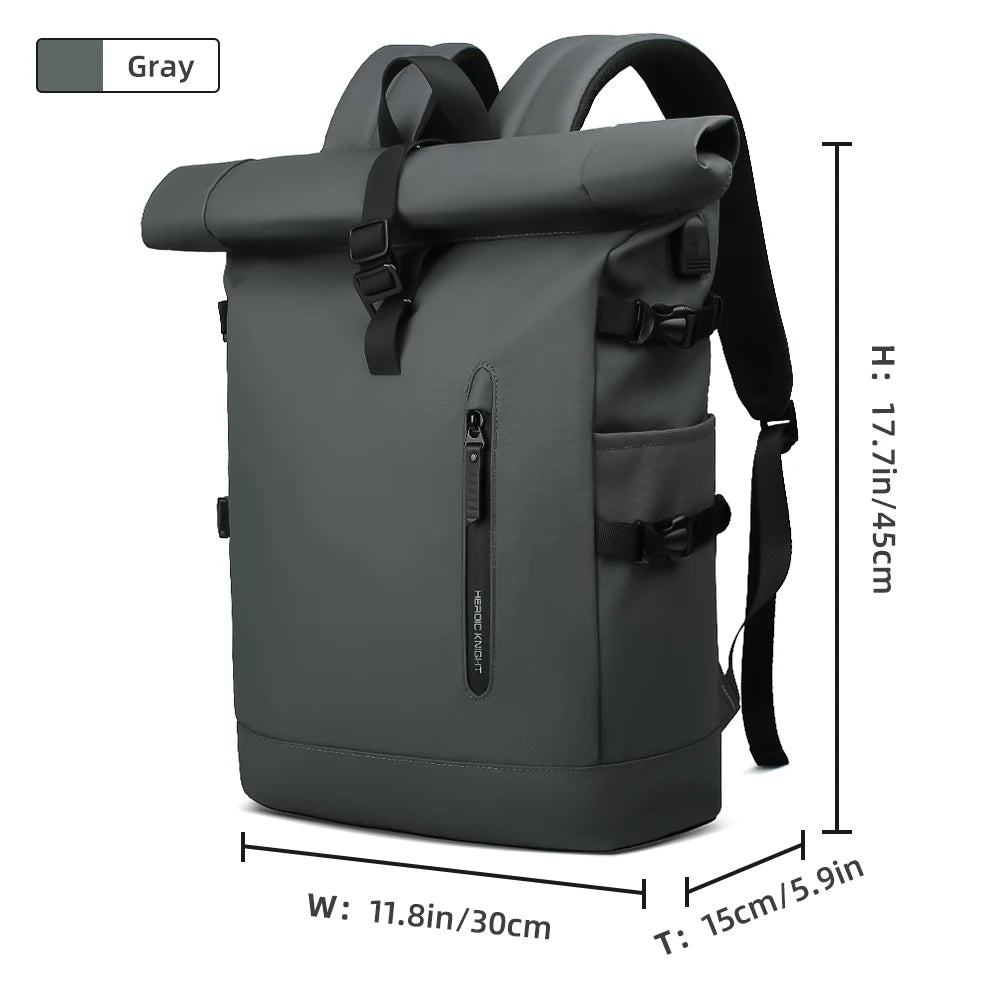 Expandable Waterproof Travel Backpack - 15.6" Laptop, USB Port