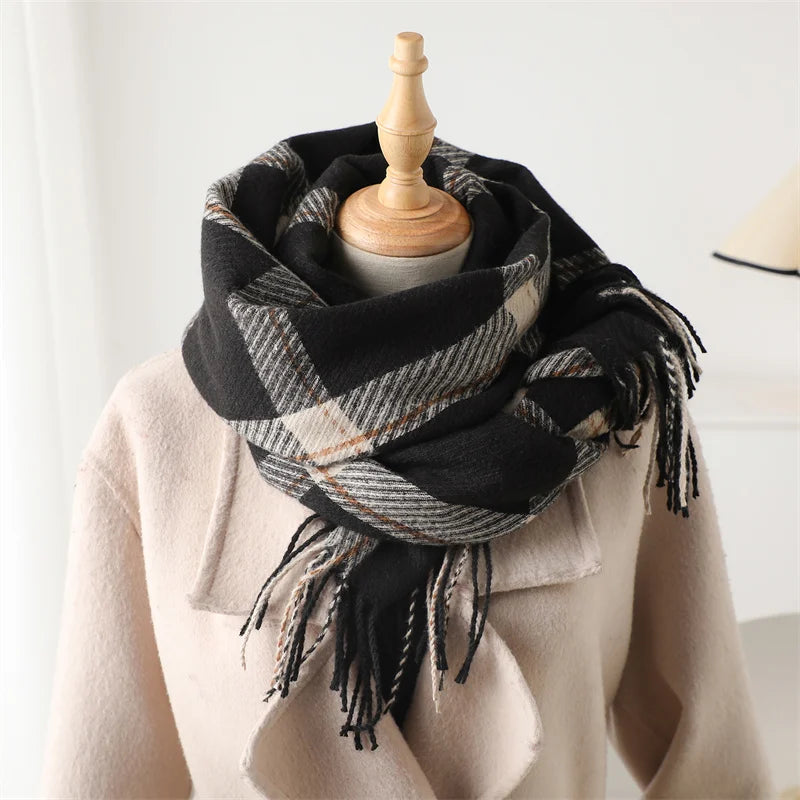 Plaid Cashmere Scarf