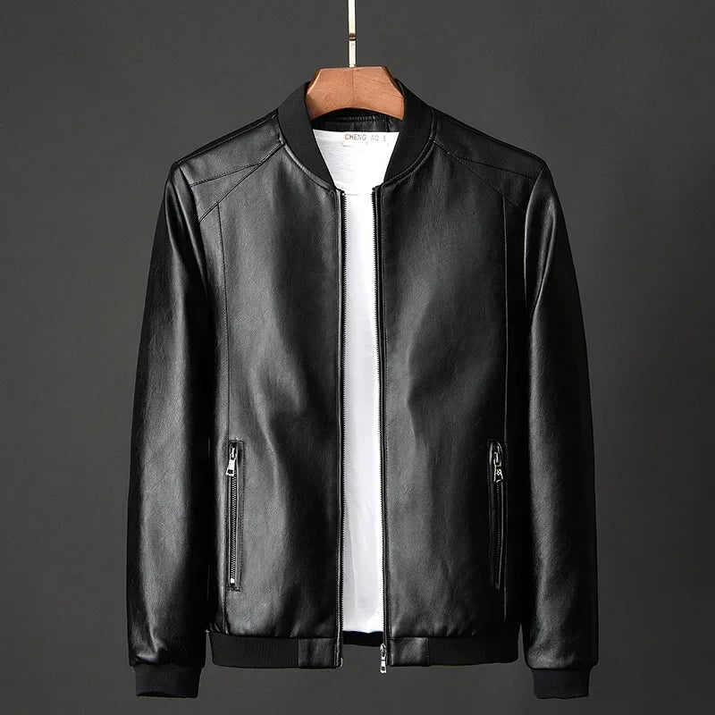 Mens Leather Biker Jacket