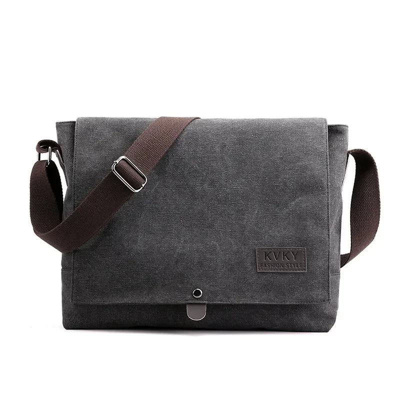 Mens Canvas Cross-body Messenger Bag - Casual, Multi-Function, Portable