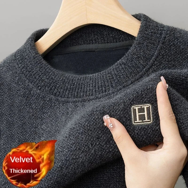 Round Neck Embroidered Casual Knitted Jumper