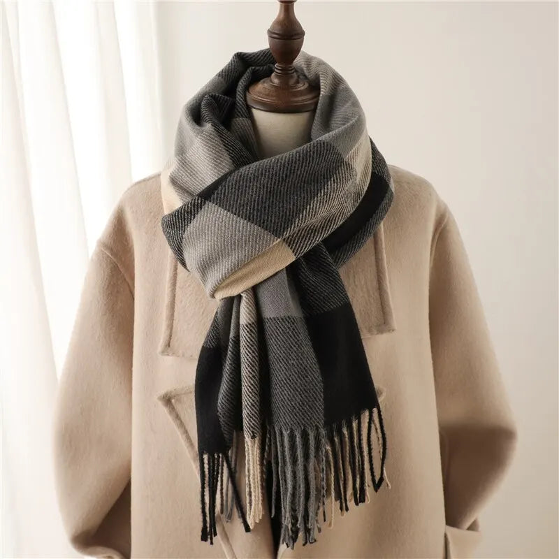 Plaid Cashmere Scarf