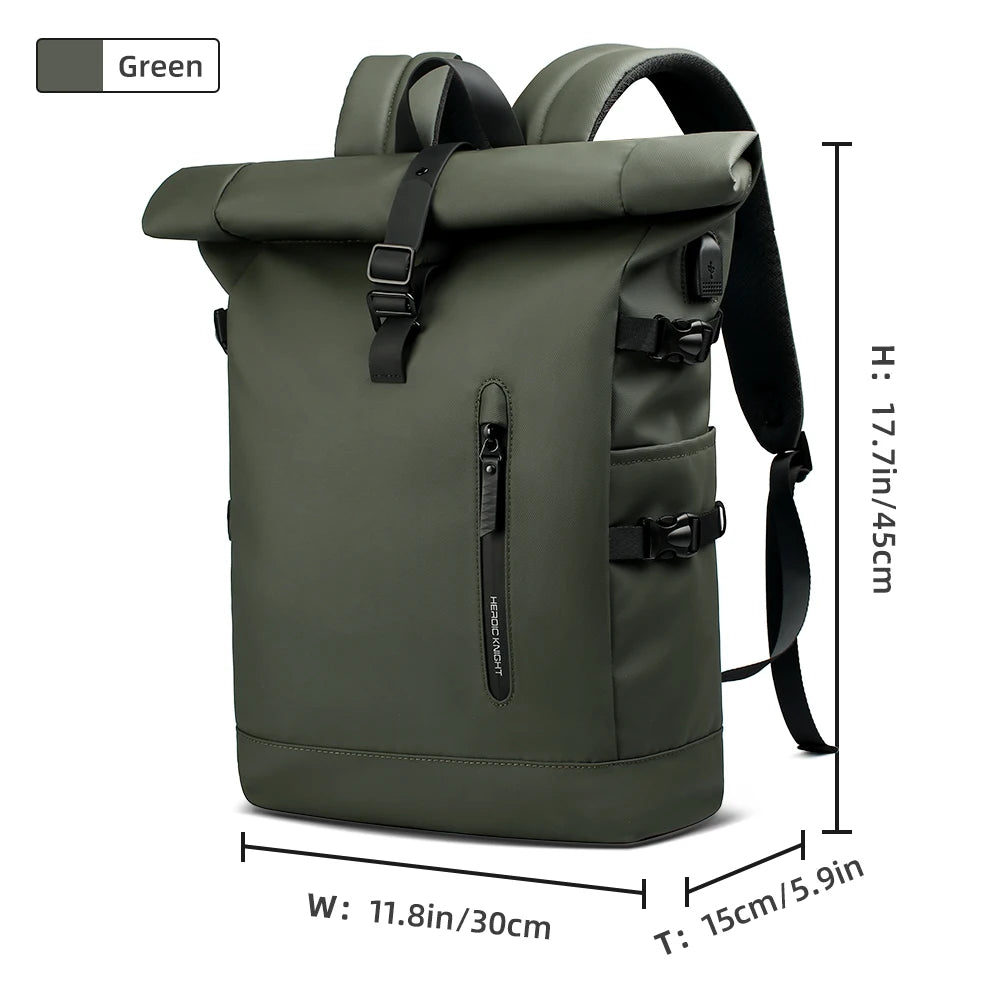 Expandable Waterproof Travel Backpack - 15.6" Laptop, USB Port