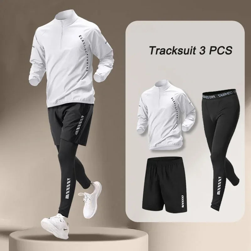 4 Piece Mens Outdoor Fitness Sportswear Set