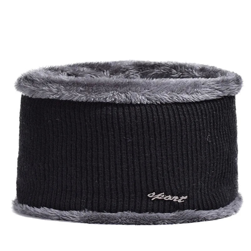 Winter Knitted Hat with Ear Protection, Warm Outdoor Peaked Cap