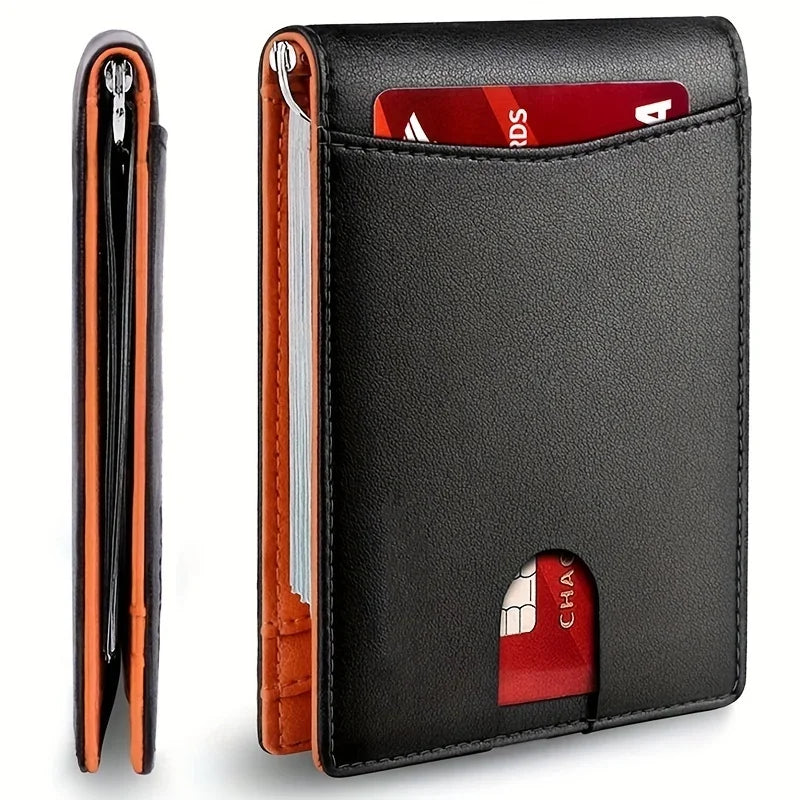 Synthetic Leather Slim Bi-Fold Credit Card Holder