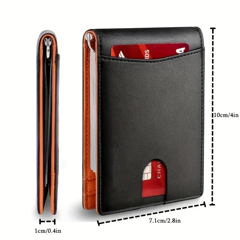 Synthetic Leather Slim Bi-Fold Credit Card Holder