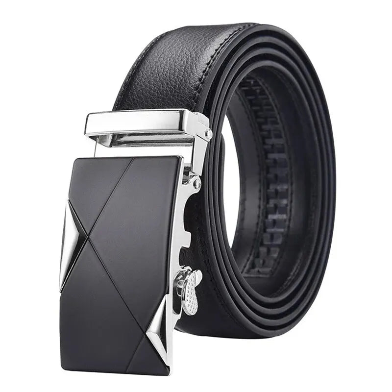 Luxury Belt With Metal Buckle, High-Quality PU Leather