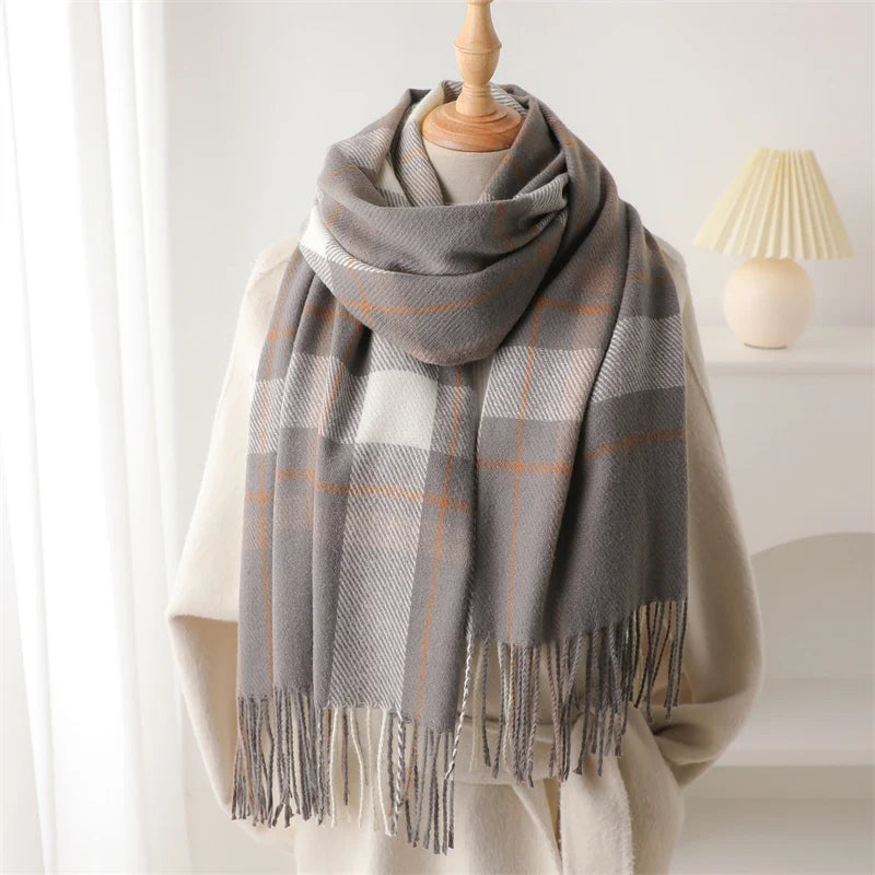 Plaid Cashmere Scarf