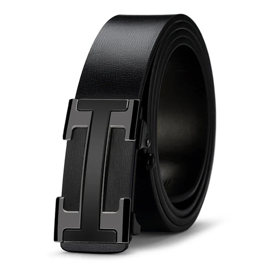 2025 Men's Genuine Leather Belt – 3.4cm Luxury Strap with Automatic Buckle