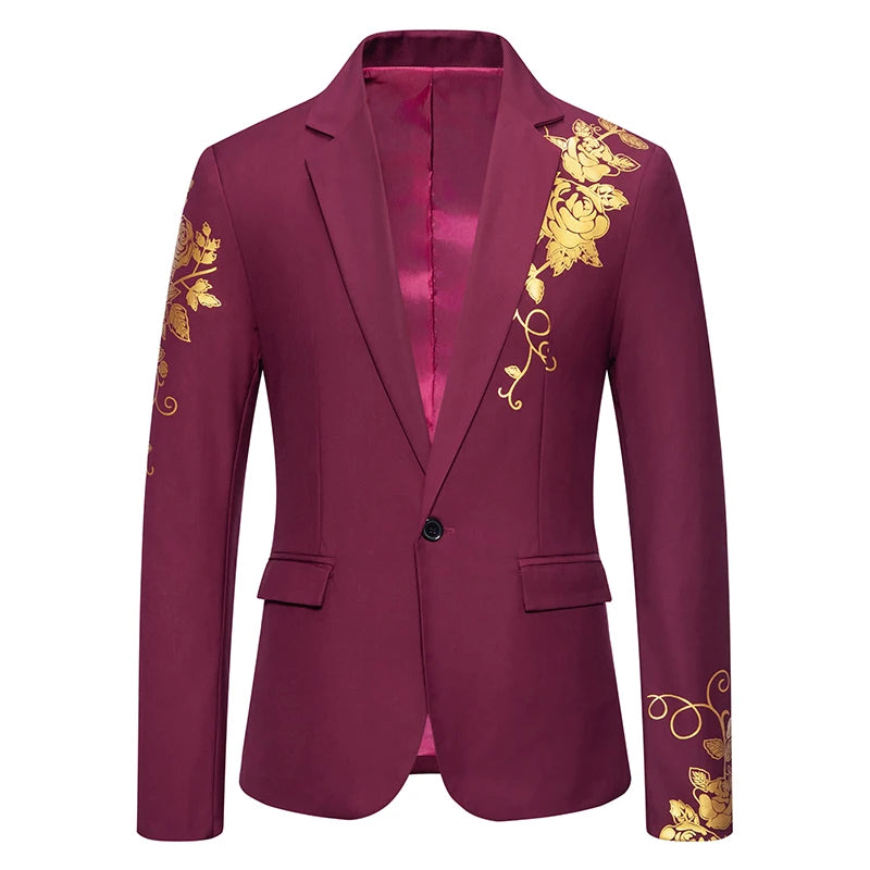 New Paisley Print Mens Slim Fit Blazers 2025