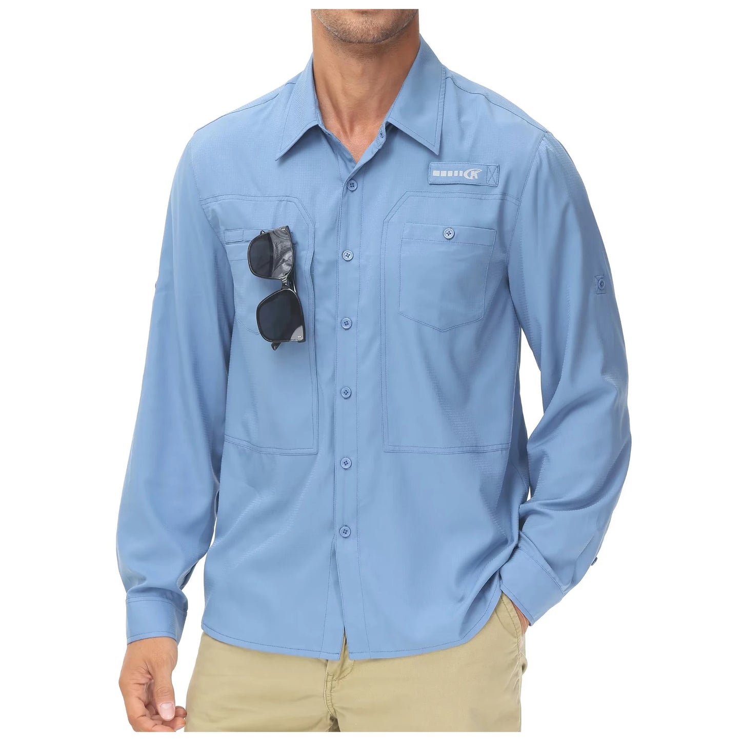 Mens Casual Cargo Shirt Long Sleeve