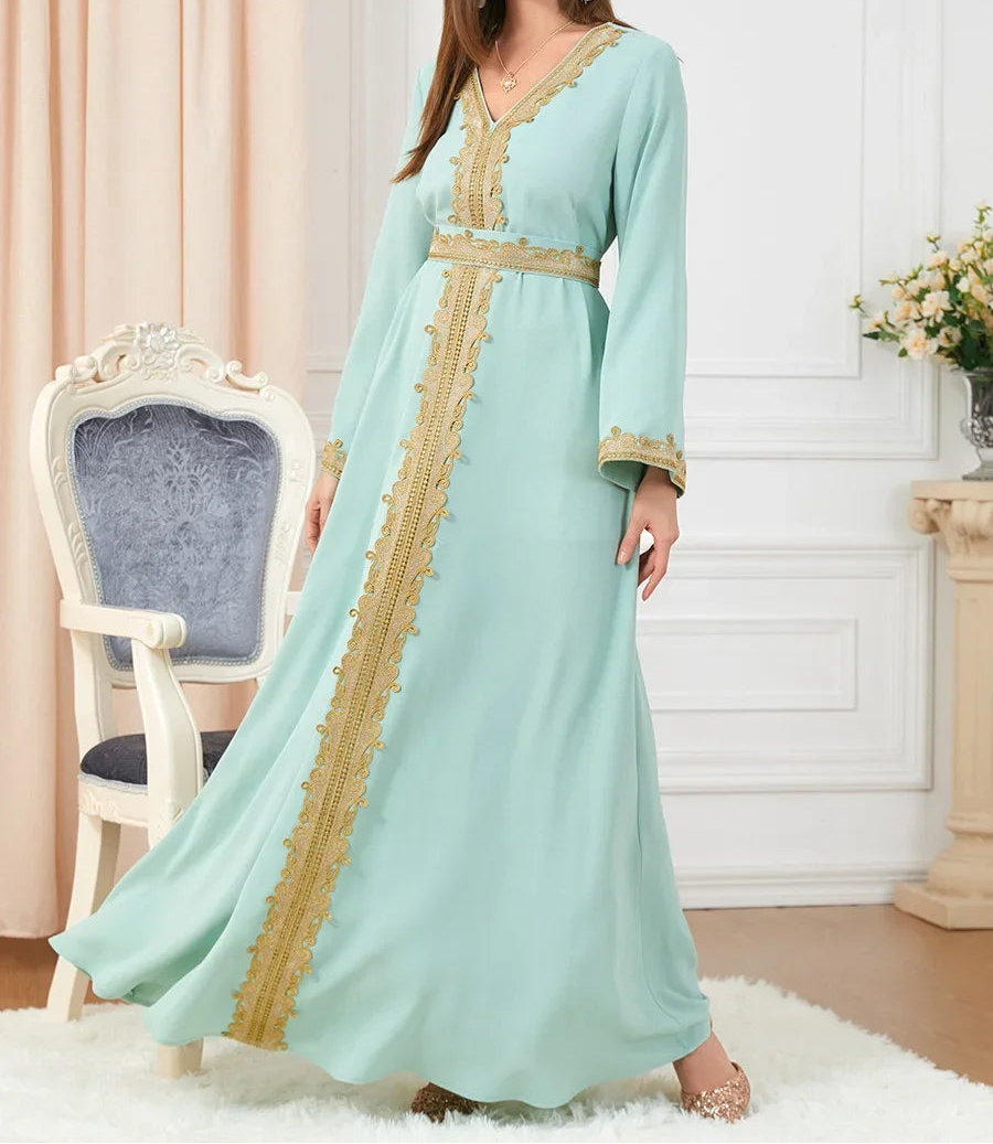 Modest Embroidered Luxury Dress