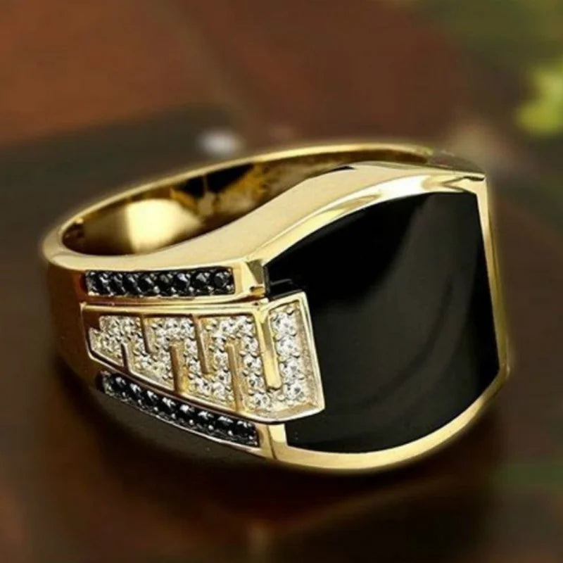 Classic Mens Gold Punk Ring