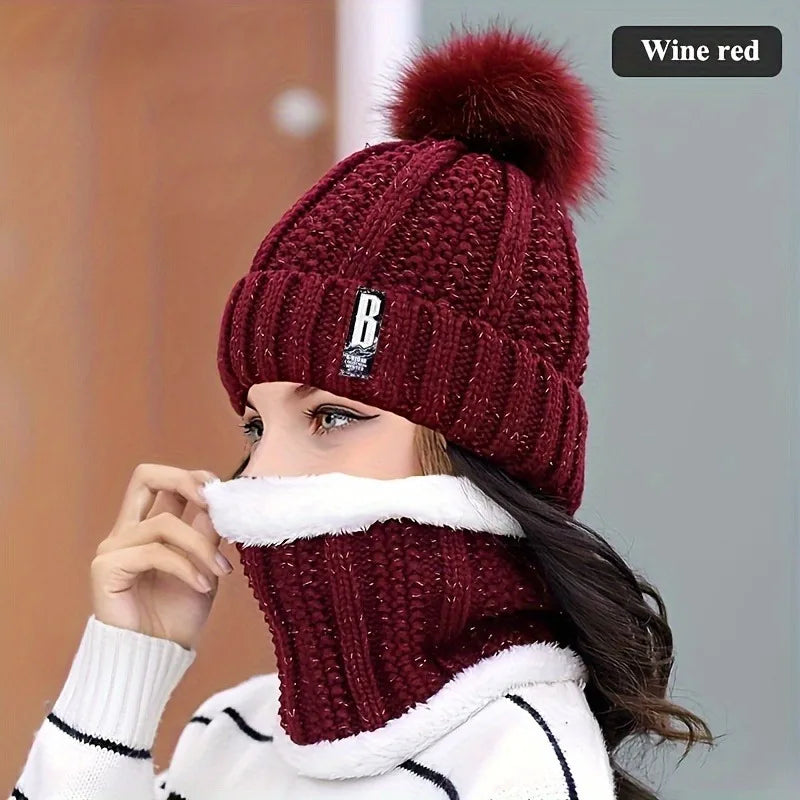 2 Piece Winter Knit Hat & Scarf Set