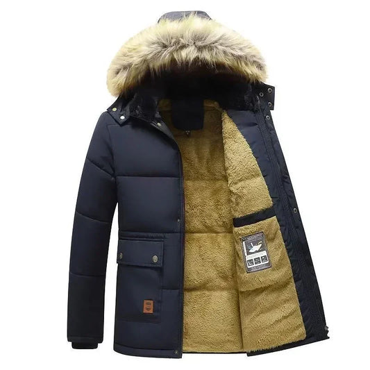 Mens Winter Fleece Lined Hooded Jacket