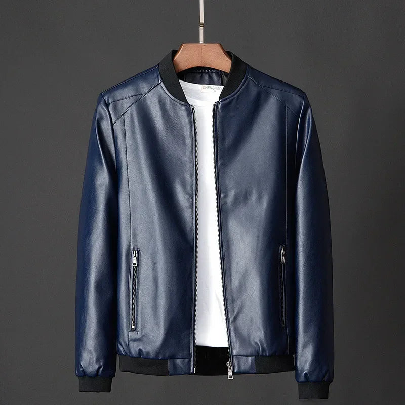 Mens Leather Biker Jacket