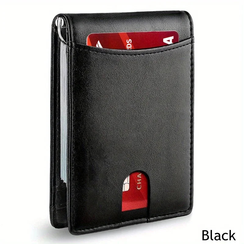 Synthetic Leather Slim Bi-Fold Credit Card Holder