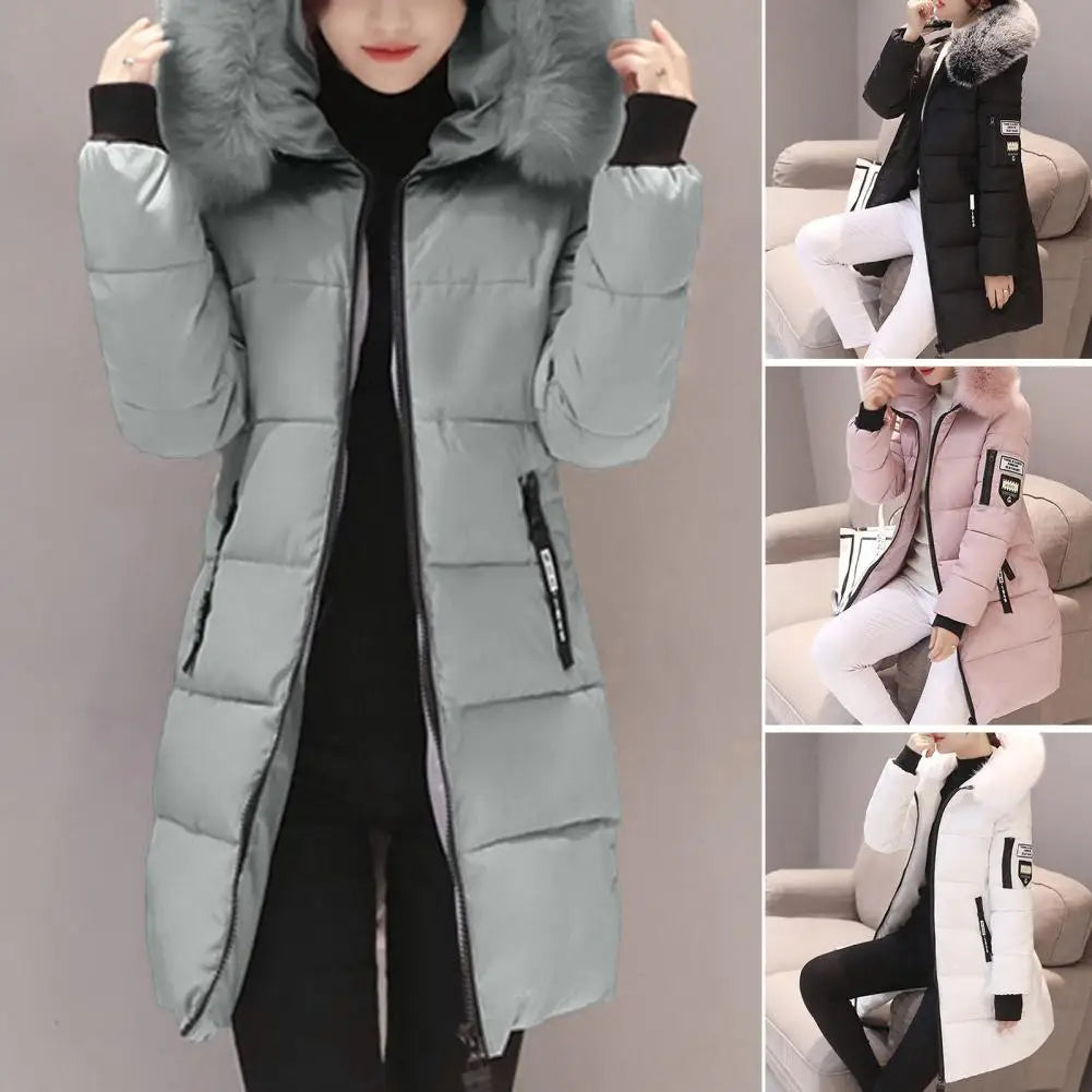 Winter Coat Fur Collar, Thick Cotton Parka Jacket