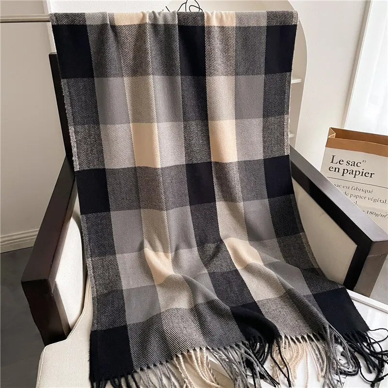 Plaid Cashmere Scarf