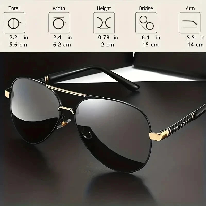 Polarized Mens Metal Frame Sunglasses UV400