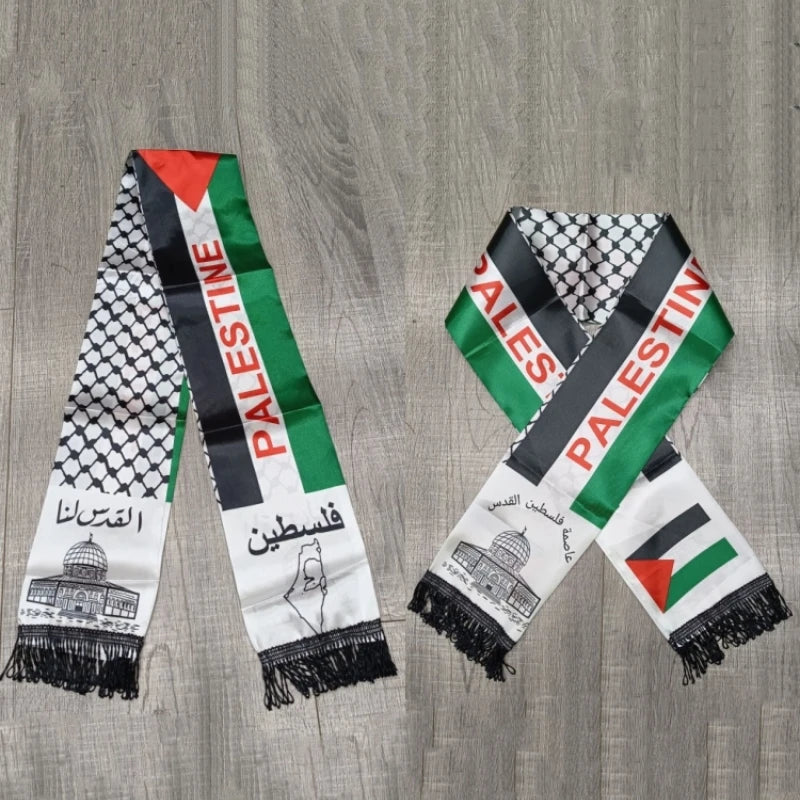 Palestine Flag Custom Satin Scarf