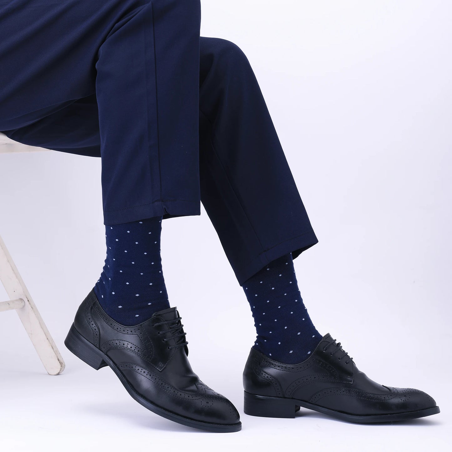 5 Pairs Men's Large Size Combed Cotton Argyle Dress Socks