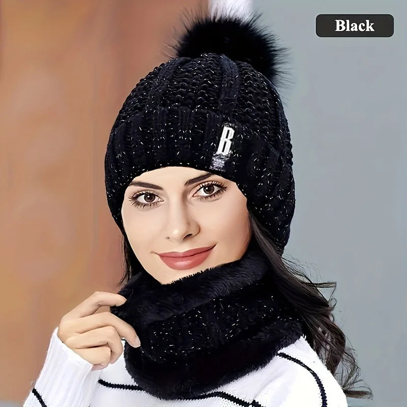 2 Piece Winter Knit Hat & Scarf Set