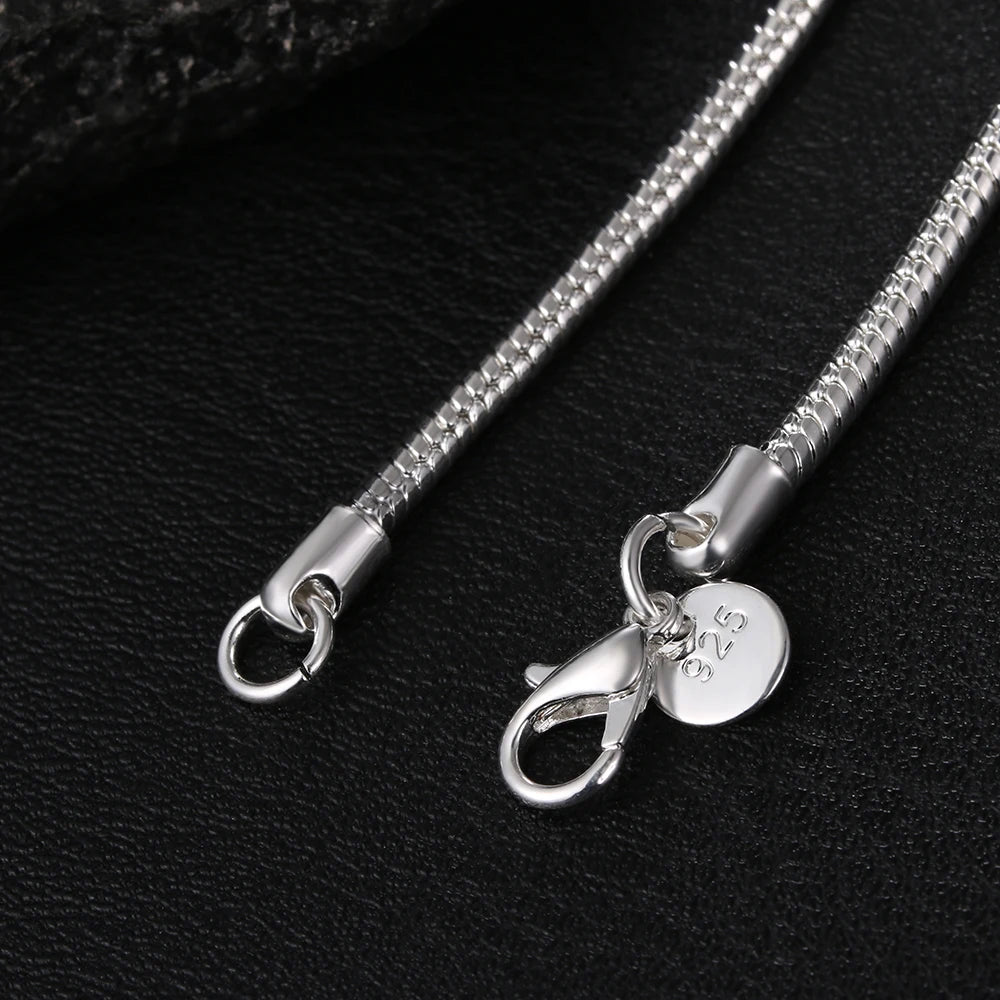 Silver Snake Chain Necklace - 1/2/mm