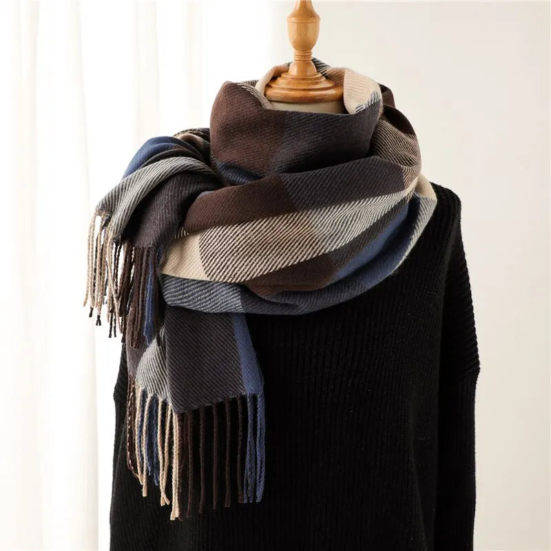 Plaid Cashmere Scarf