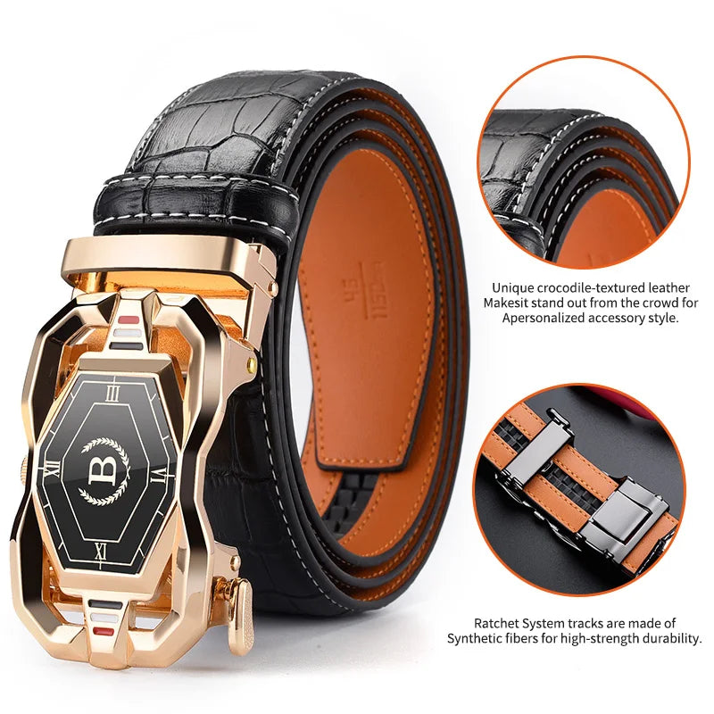 HCDW Men's Luxury Genuine Leather Belts