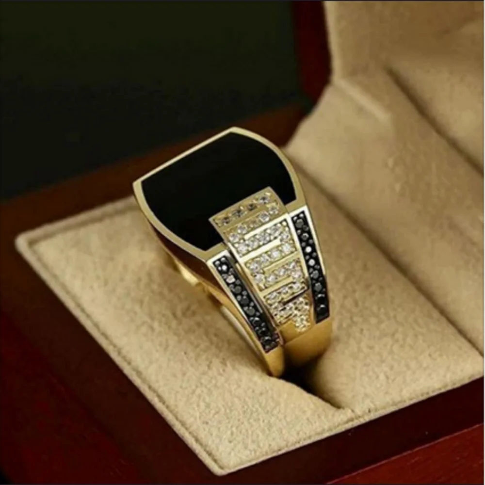 Classic Mens Gold Punk Ring