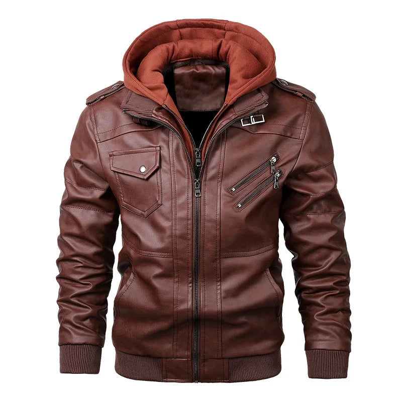 Men's PU Leather Biker Jacket