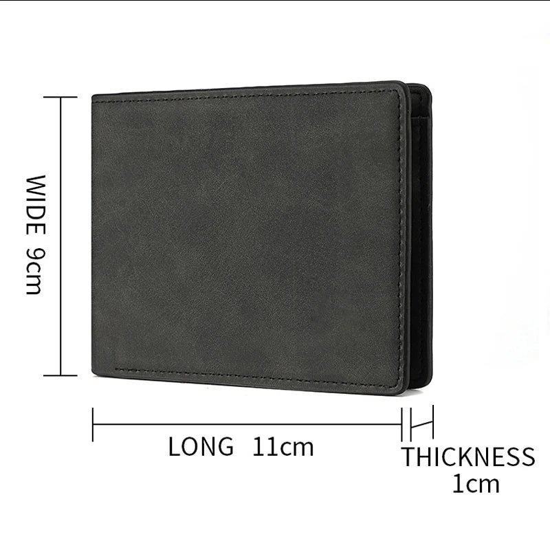 Retro Men's Slim Leather Wallet with Coin Pocket