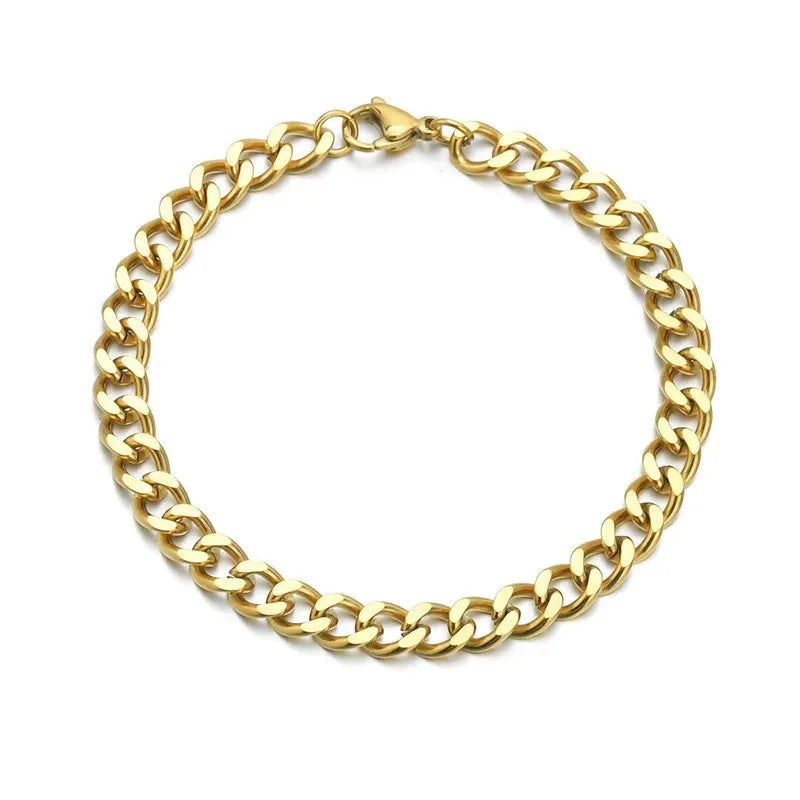 Stainless Steel Curb Cuban Chain Bracelets