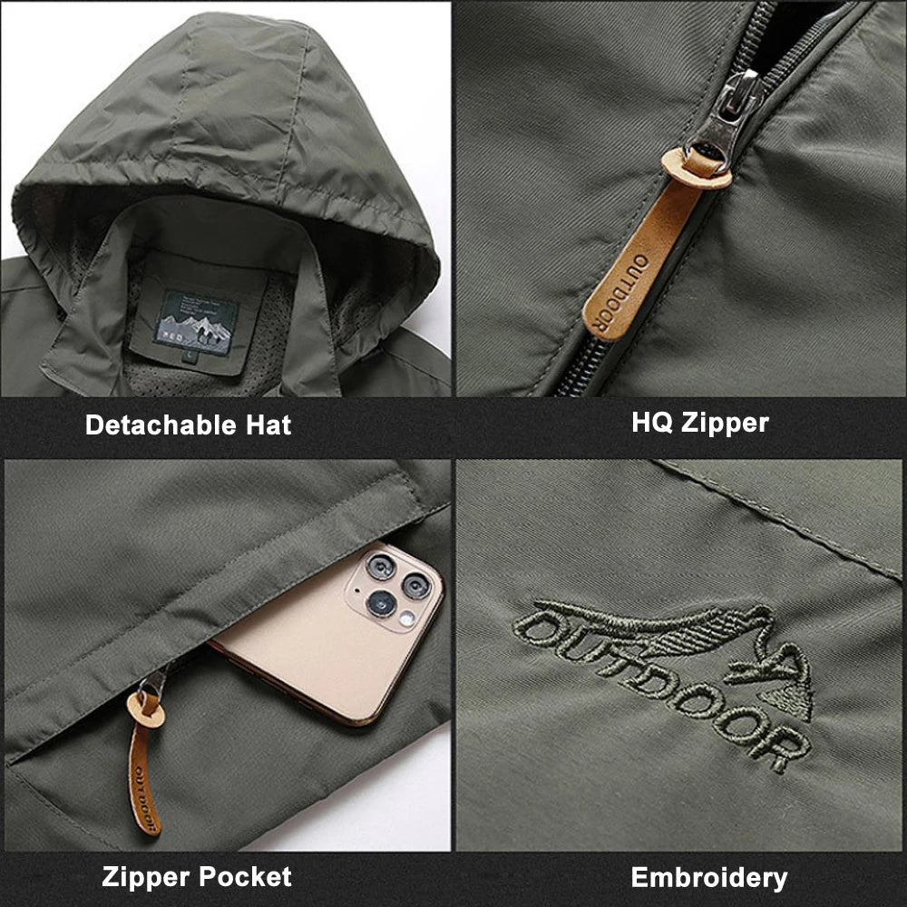 Windbreaker Waterproof Jacket Outdoor Hooded