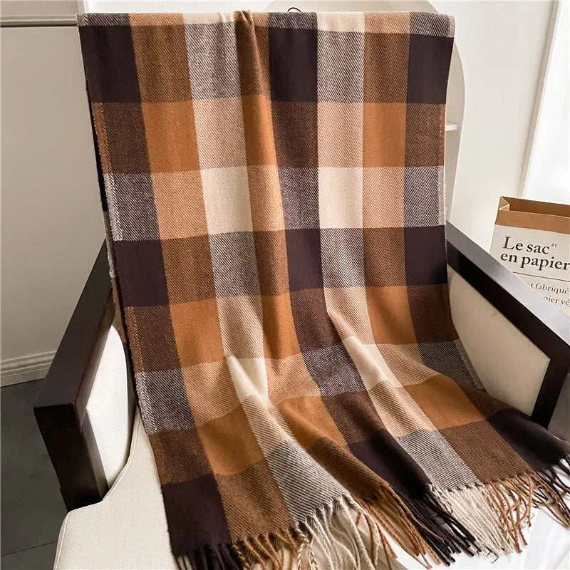 Plaid Cashmere Scarf