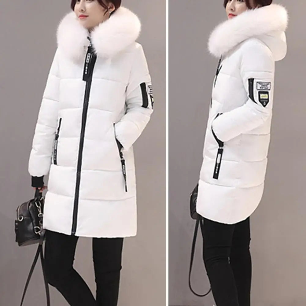 Winter Coat Fur Collar, Thick Cotton Parka Jacket