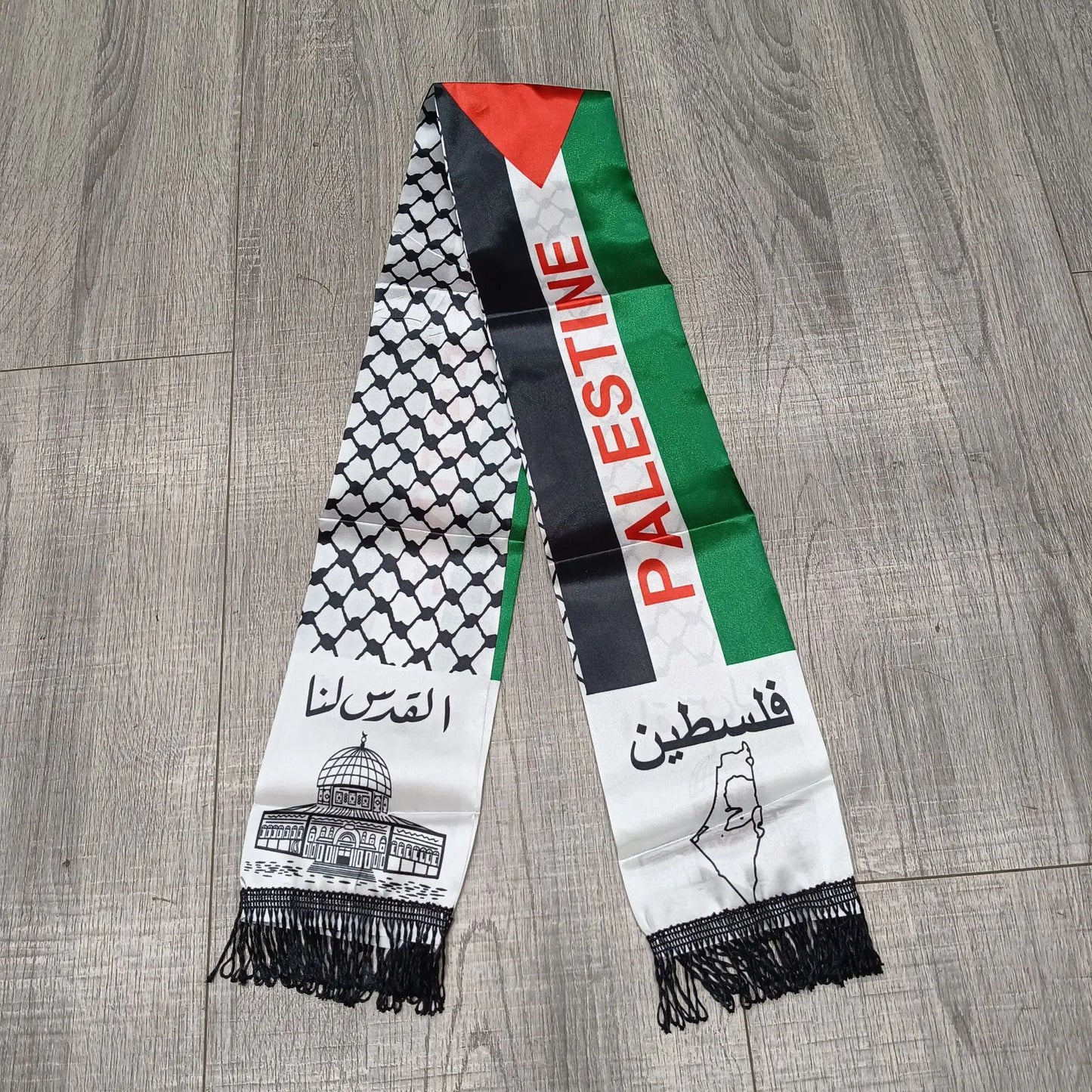 Palestine Flag Custom Satin Scarf