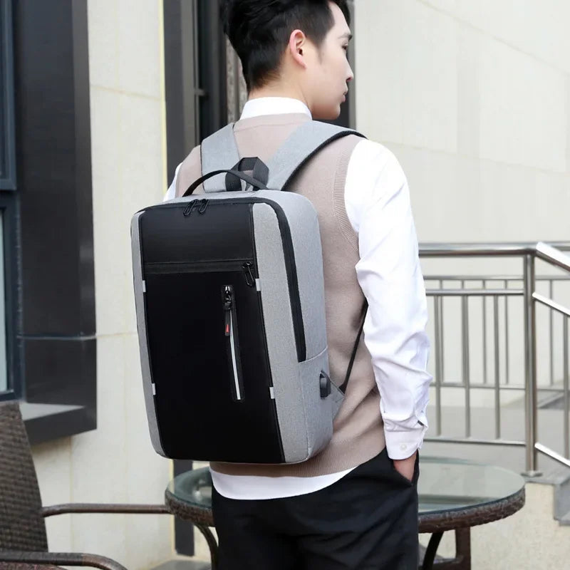 Waterproof Business Backpack for Men, 15.6" Laptop, USB, Large Capacity