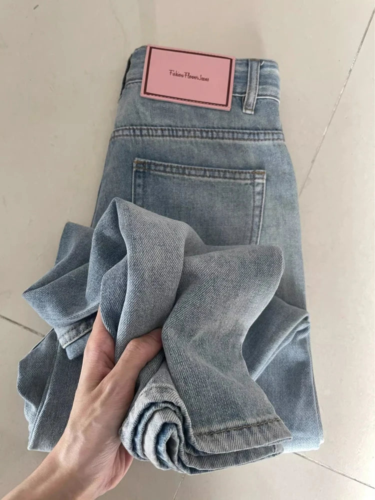 Wide Leg Low-Rise Denim Jeans