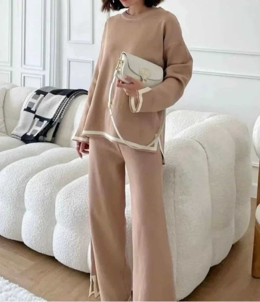 Womens Casual 2-Piece Knitted Set 2025